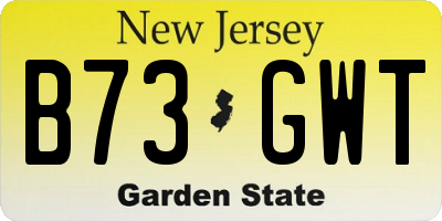 NJ license plate B73GWT