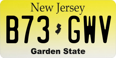 NJ license plate B73GWV