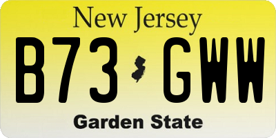 NJ license plate B73GWW
