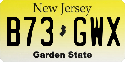 NJ license plate B73GWX