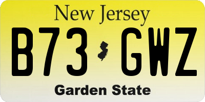 NJ license plate B73GWZ