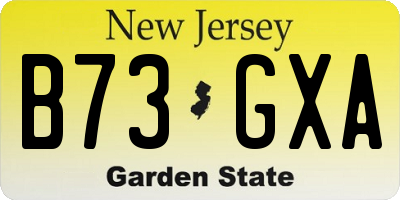 NJ license plate B73GXA
