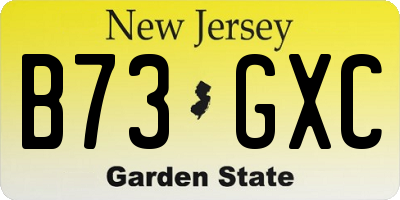 NJ license plate B73GXC