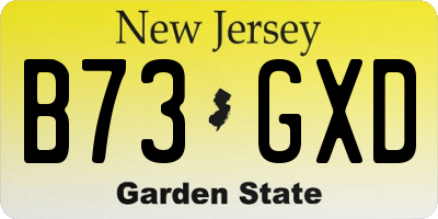 NJ license plate B73GXD