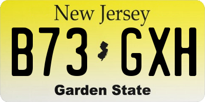 NJ license plate B73GXH
