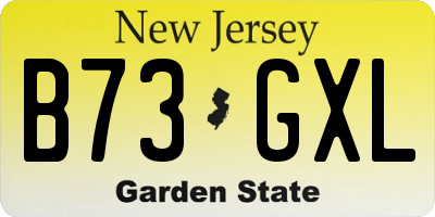 NJ license plate B73GXL