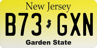 NJ license plate B73GXN