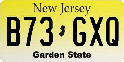 NJ license plate B73GXQ