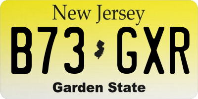 NJ license plate B73GXR