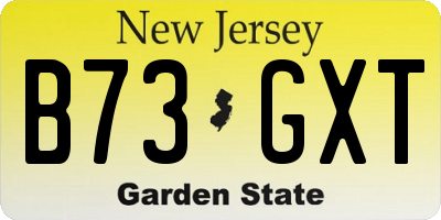 NJ license plate B73GXT