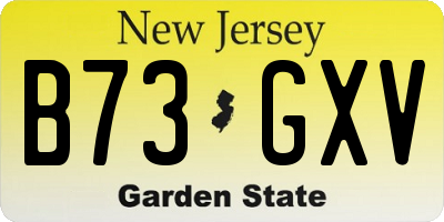 NJ license plate B73GXV