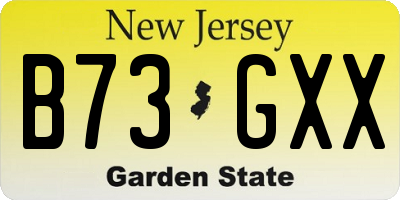 NJ license plate B73GXX