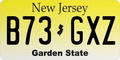 NJ license plate B73GXZ