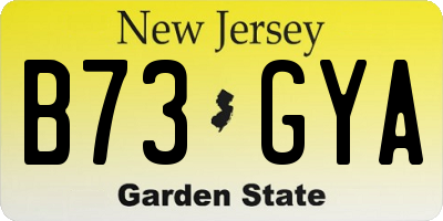 NJ license plate B73GYA