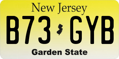NJ license plate B73GYB