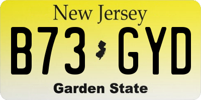 NJ license plate B73GYD