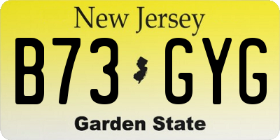 NJ license plate B73GYG