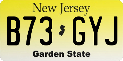 NJ license plate B73GYJ