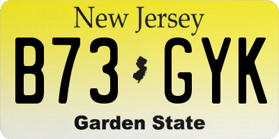 NJ license plate B73GYK