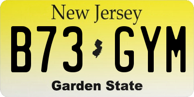 NJ license plate B73GYM