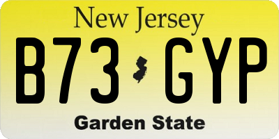 NJ license plate B73GYP