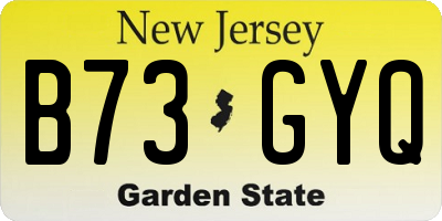 NJ license plate B73GYQ