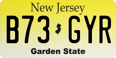 NJ license plate B73GYR