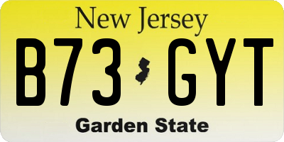 NJ license plate B73GYT