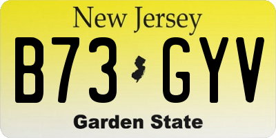 NJ license plate B73GYV