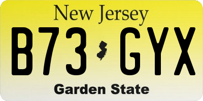 NJ license plate B73GYX