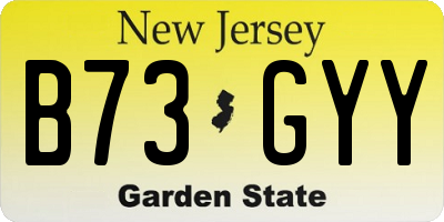NJ license plate B73GYY