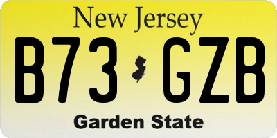 NJ license plate B73GZB