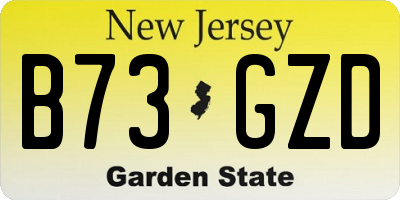 NJ license plate B73GZD
