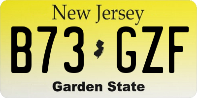 NJ license plate B73GZF