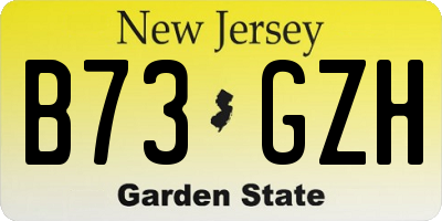 NJ license plate B73GZH