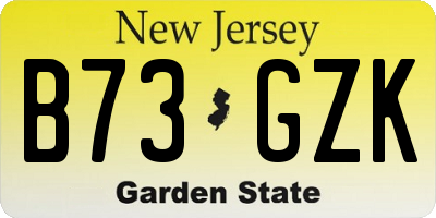 NJ license plate B73GZK