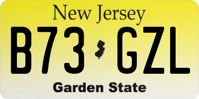 NJ license plate B73GZL