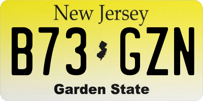 NJ license plate B73GZN