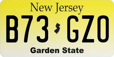 NJ license plate B73GZO