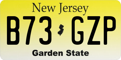 NJ license plate B73GZP