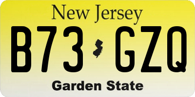 NJ license plate B73GZQ