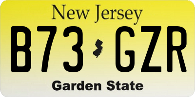 NJ license plate B73GZR