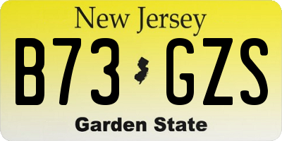 NJ license plate B73GZS