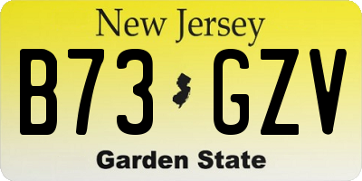 NJ license plate B73GZV
