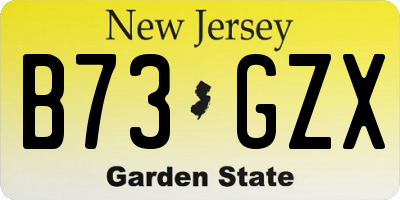 NJ license plate B73GZX