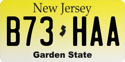 NJ license plate B73HAA