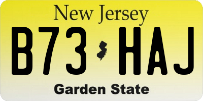 NJ license plate B73HAJ