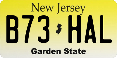 NJ license plate B73HAL