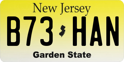 NJ license plate B73HAN