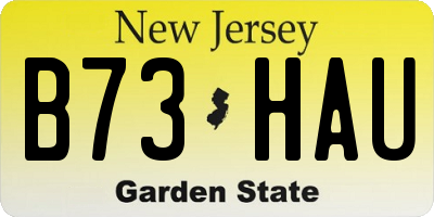NJ license plate B73HAU